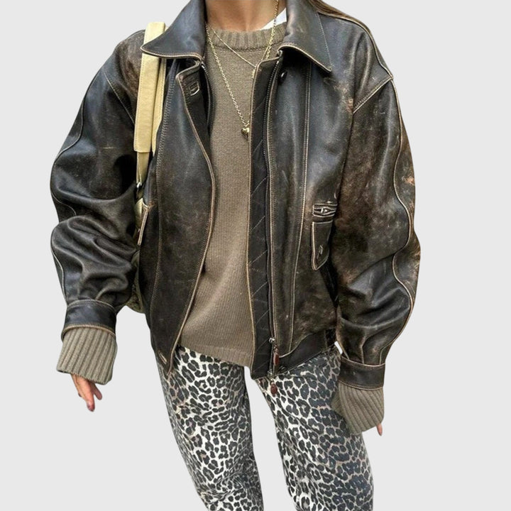 Deanna | Vintage Jeans with Leopard Print
