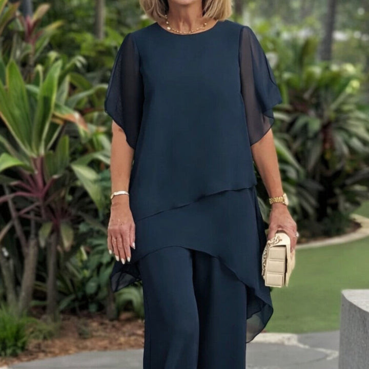 Chic Asymmetric Top & Trouser Set