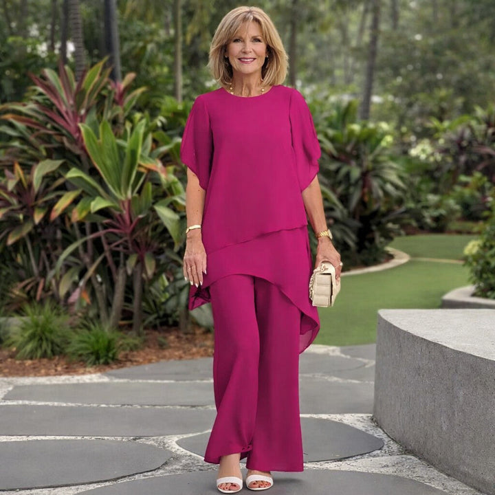 Chic Asymmetric Top & Trouser Set
