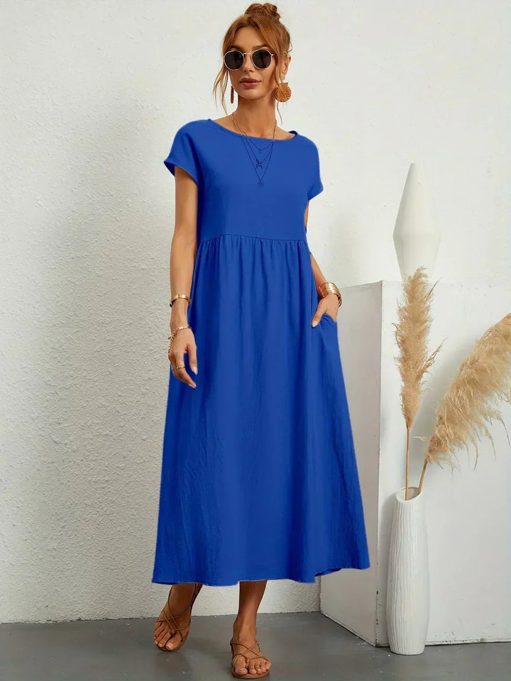 SHELLA™ — Flowing Midi Dress with Timeless Elegance