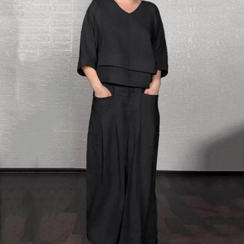 Relaxed Linen-Cotton Two-Piece Set
