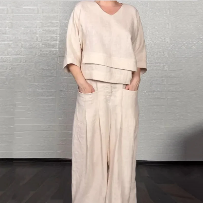 Relaxed Linen-Cotton Two-Piece Set