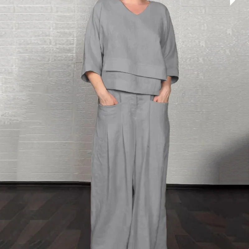 Relaxed Linen-Cotton Two-Piece Set