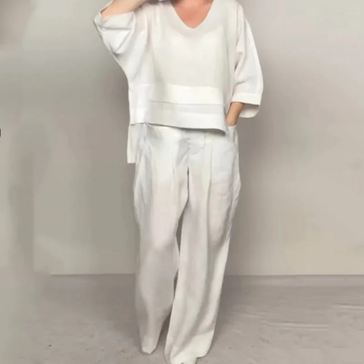 Relaxed Linen-Cotton Two-Piece Set