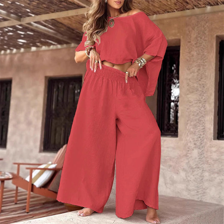 Casual Off-Shoulder Two Piece Set