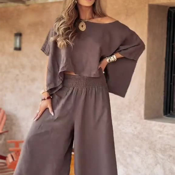 Casual Off-Shoulder Two Piece Set