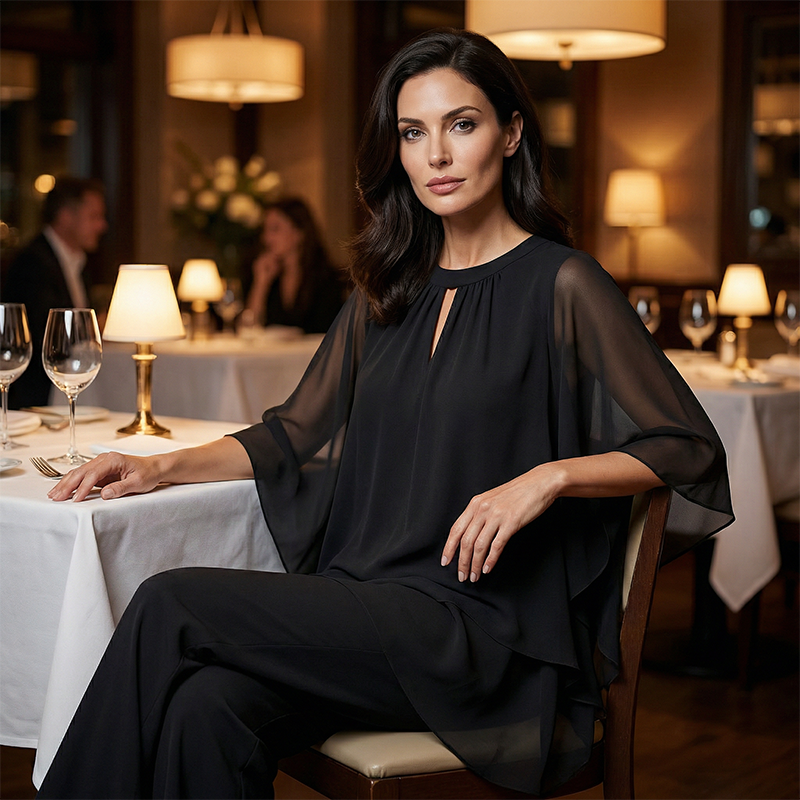 AMANDA | Elegant Asymmetrical Two-Piece Set