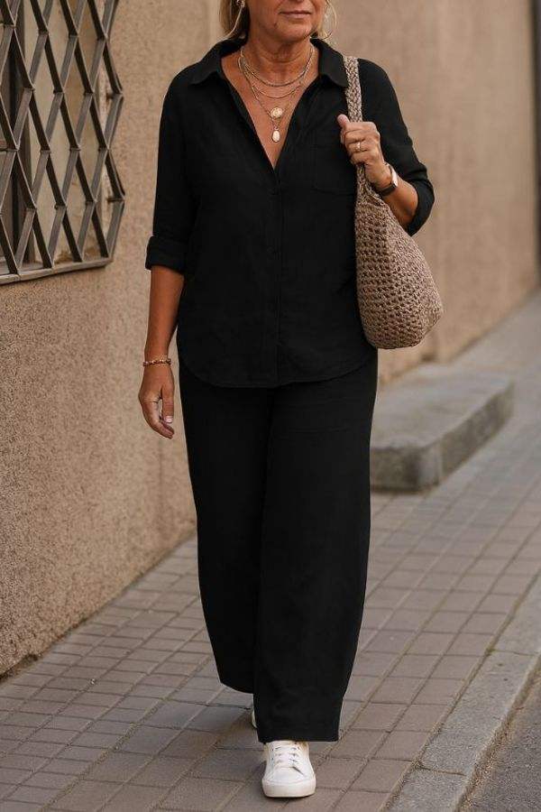 Relaxed Monochrome Two-Piece Set